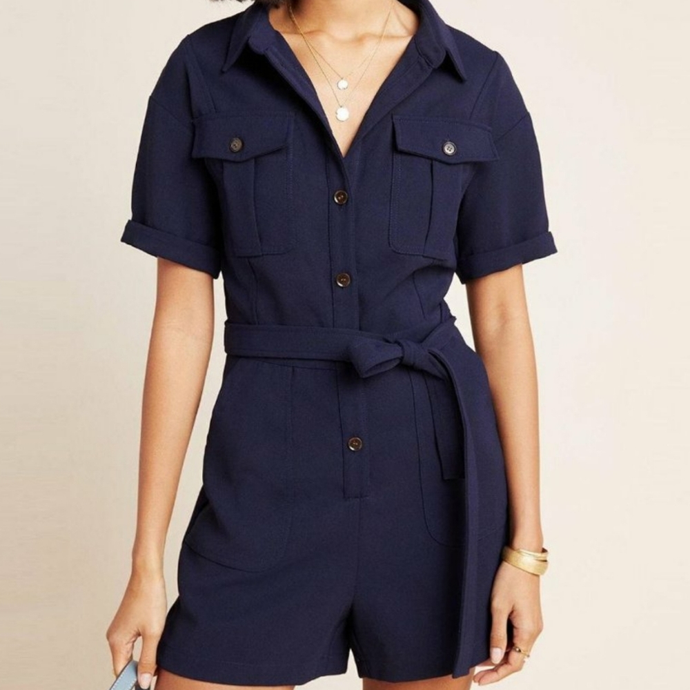 Greylin brand Anthropologie, navy romper size 12